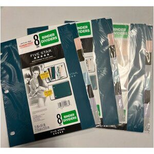 Mead Five Star 8 count 3-hole Punched Color Pop Reversible Tab Divider Set 3Pk 2